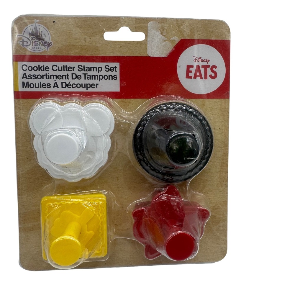 Disney Eats Mickey Mouse Cookie Cutter Stamp Set‎ 4 Piece Baking Tools New